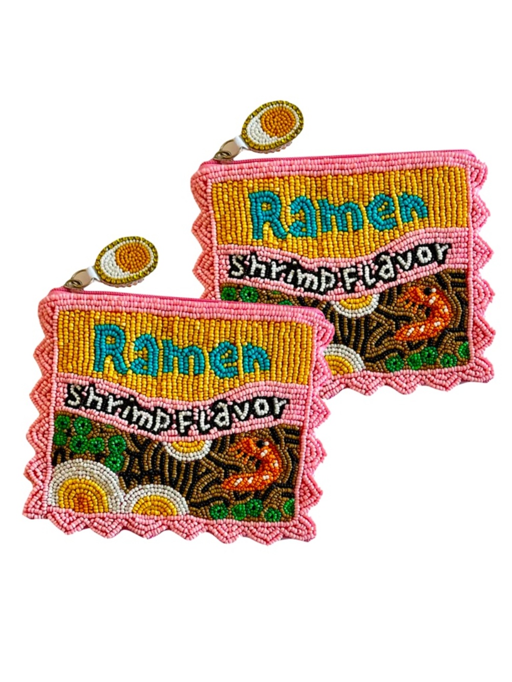 Lily Posh Ramen Coin Purse, Beaded Bag Shrimp - Picture 2 of 2